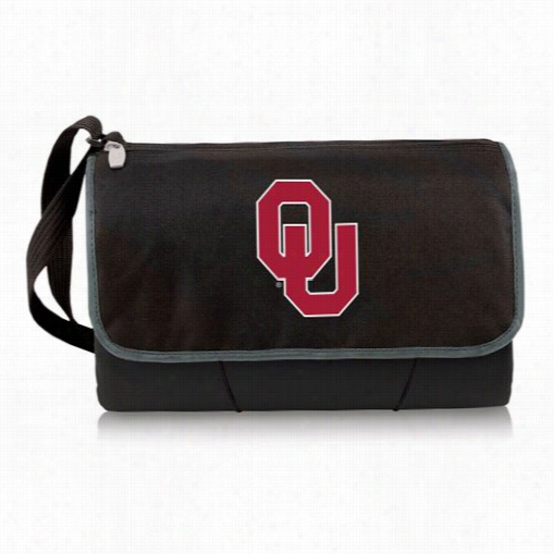 Picnic Time 820-00-175-454-0 Uiversity Of Oklahoma Sooners Digital Prit Blanket Tote In Black