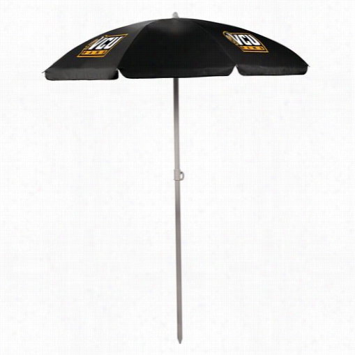 Picnic Time 822-00-179-9540 Virginia Commonwealth Universkty Ramz Digital Print Umbrella In Black