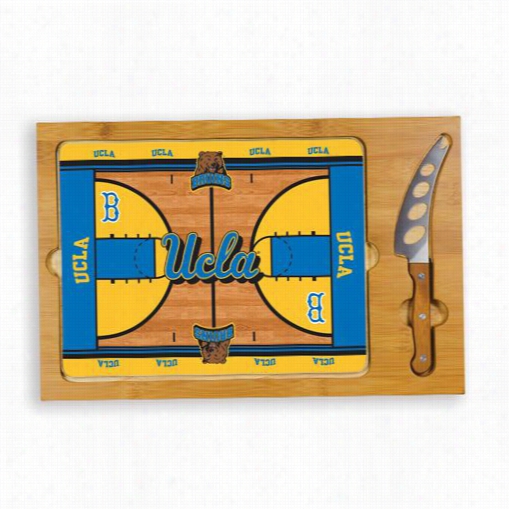 Picnic Time 910-00-505-085--0 Icon Ucla Bruins Digital Print Basketball Cutting Cheese Tray In Natural Wood