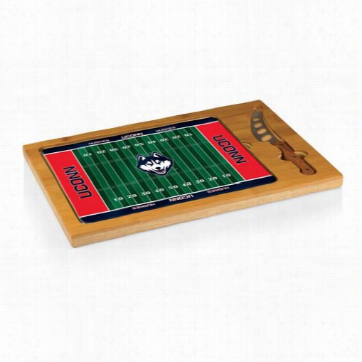 Picnic Time 910-00=505-144-0 Icon University Of Connecticut Huskies Digital Impression Football Cutting Cheese Tray In Natura Lwood