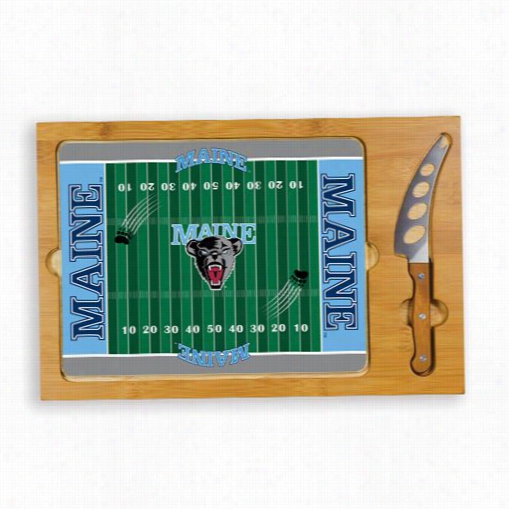 Picnic Time 910-00-505-804-o Icon University Of Maine Black Bears  Digital Print Footbal Lcutting Cheese Tray Im Natura Lwood