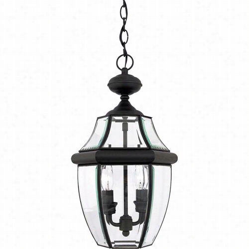 Quozie L Ny1178k Newbury 2 Light Outdoor Pendantt In Mystic Black