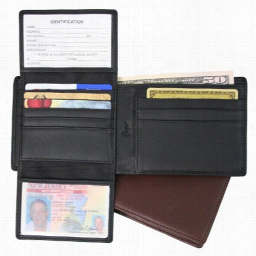 Royce Leatherr Fid-109a Rfi Blocking Executive Bifold Genuine Leather Wallet