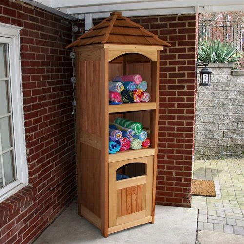 Crwekvine Designs Ely1001cvd Cedar Entertainment Unit Patio Storage Box