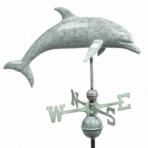 Good Directions 9507v1 Dolphin Weathervane In Blue Vedre Copper