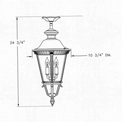 Hanover Lantern B553221 Small Stockholm 225w Per Socket 3 Light Outdoor Flush Mount