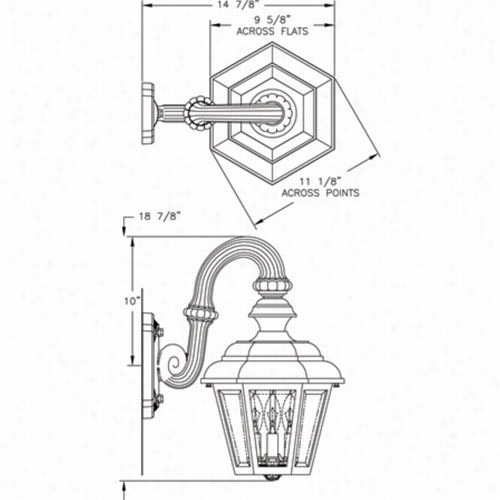 Hanover Lantern B93frm Medium Jamstown 25w Per Socket3 Light Outdoor Wall Light