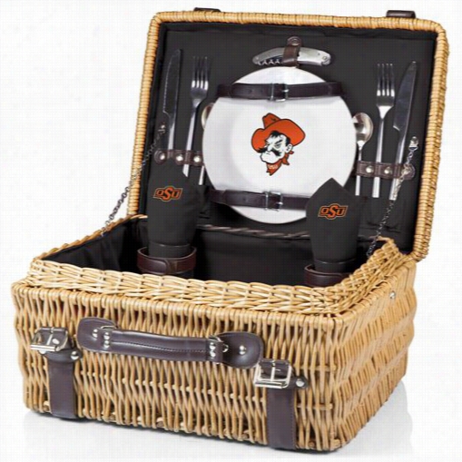 Picnic Time 208-40-179-464 Champion Oklahoma State Cobwoys Digital Print Basket In Blcak