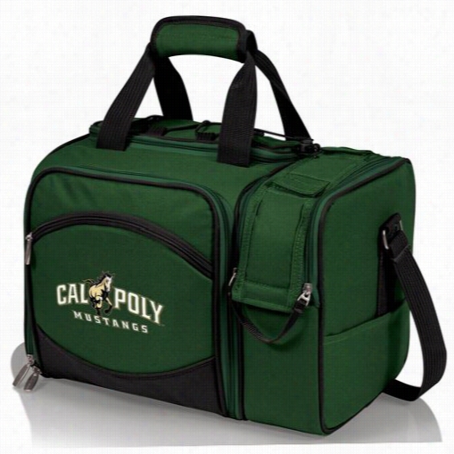 Picnic Time 508-23-123-904- Malibu Cal Poly Mustzngs Digital Mark Tote In Hunter Green