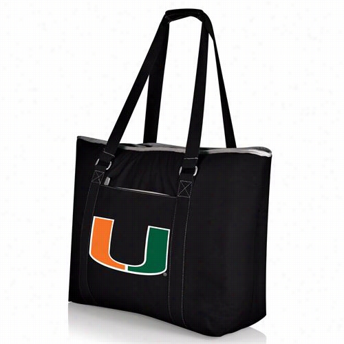 Picnic Time 598-00-175-324-0 Tahoe U Of Miami Hurricanes Digitaal Print Beach Bag In Black