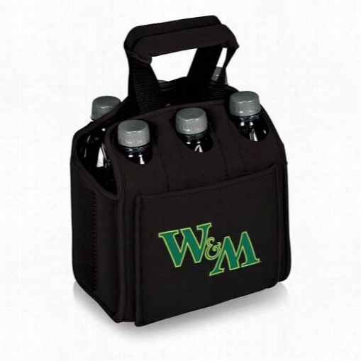 Picnic Tiime 608-00-179-784-0 College Of William And Mary Griffin Digital Print Six Pack Cooler Tote In Blcak