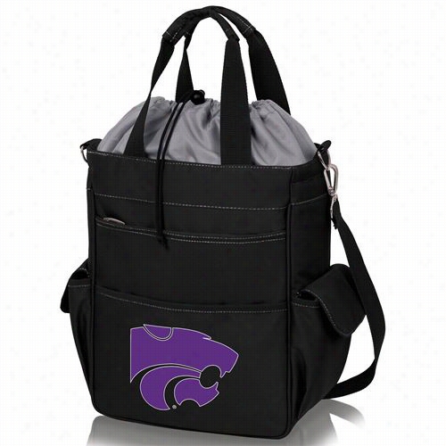 Picnic Time 614-00-175-254-0 Activo Kansas Express  Wildcats Digital Print Waetrproof Tote In Black