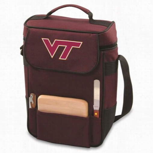 Picnic Time6 23-04-118-604-0 Virginia Tech Hokies Digital Print Duet Wine And Cheese Otte In Burgundy