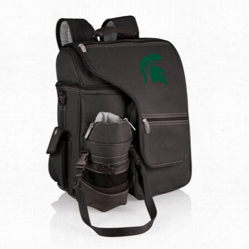 Picnic Ime 641-00-175-352-0 Turismo Michigan State Spartans Embroidered Backpack Iin Black