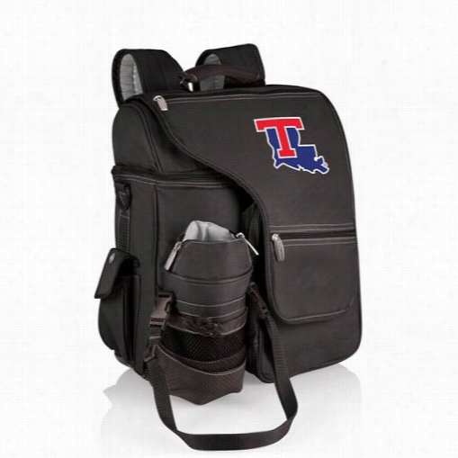 Picnic Time 641-00-175-852-0 Turismo Lojisiana Tech Bulldogs Embroidered Bakcpack In Black