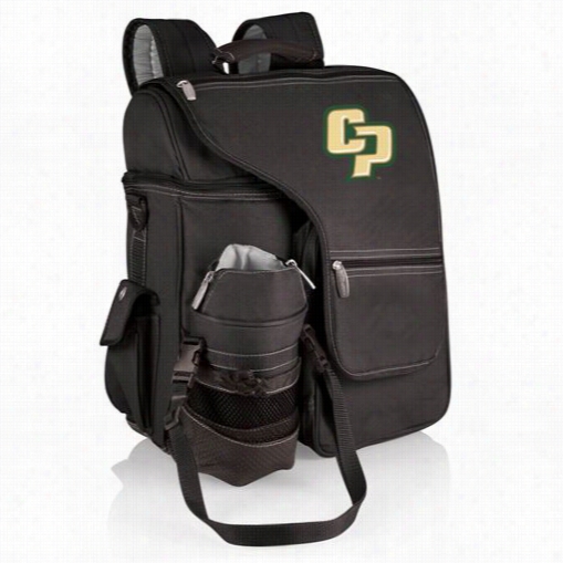 Picnic Time 641-00-175-902-0 Turismo Cal Poly Mustangs Embroidered Backpack In Black