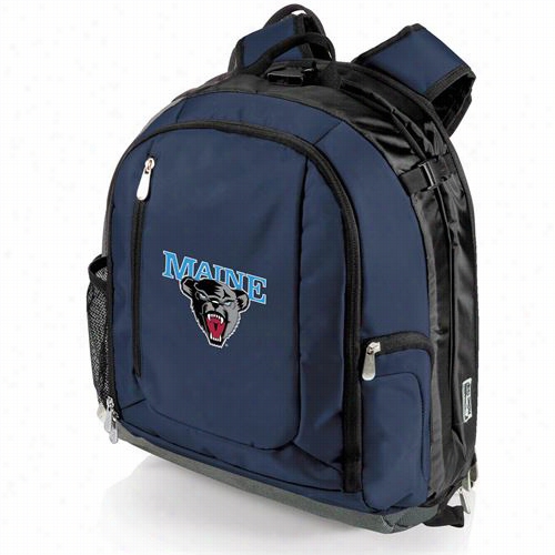 Picnic Time 730-00-138-804-0 Pt Nnavigator University Of Maine  Digital Print Cooler Backpack In Navy