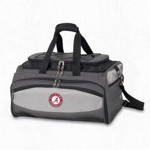 Picnid Time 750-00-15-002-0 Buccaneer University Of Alabama Crimson Tide Embroidered Coooler And Barbecue Set In Black