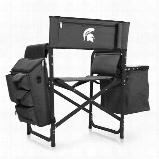 Picnic Time 807-0-679-354-0 Michigan State Spartans Digital Print  Fusion Chair In Dark Grey/black