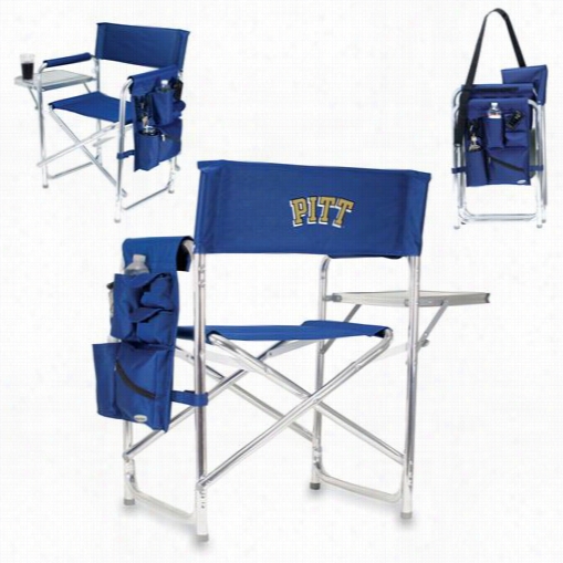 Picnic Time 809-00-138-502-0 U Of Pittsburgh Panthers Embroidered Sports Chair In Navy