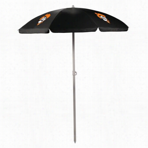 Picnic Time 822-00-179-44-0 Oklahoma State University Cowboys Digital Print Umbrella In Black