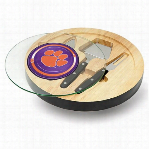 Picnic Time 829-00-179-104-0 Ventana Clemson Unive Ity Tigers Digital Print Cheese  Board I Black