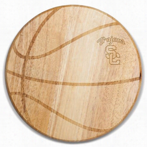 Picnic Time 840-00-505-093-0 Univesity Of Southerly  Californiz Trojans Engraving Free Throw Uttingboard In Nattural Wood