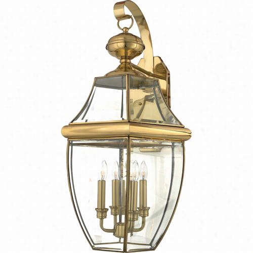 Quoizel Ny9339b Newburt 4 Light Outdoor Wall Sconce In Polishedb Rass