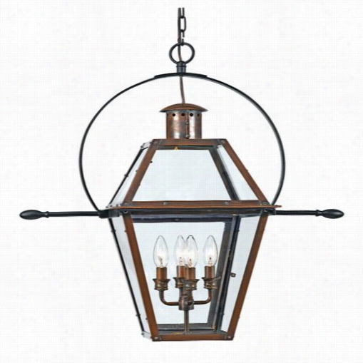 Quoizel Ro1914ac Rue De Royal 4 Llgihg Outdoor Hanging Lantern In Ag Ed Copper