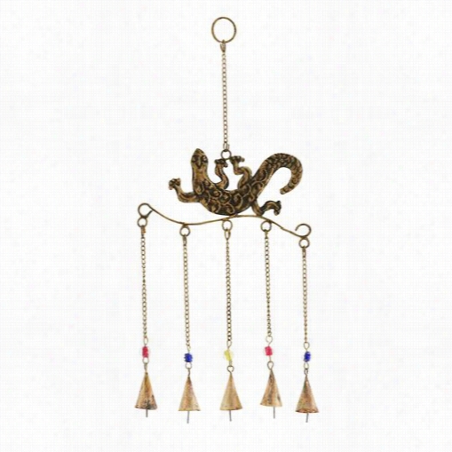 Woodland Imlorts 26780 Gecko Wind  Chime Rust Resistant Metal