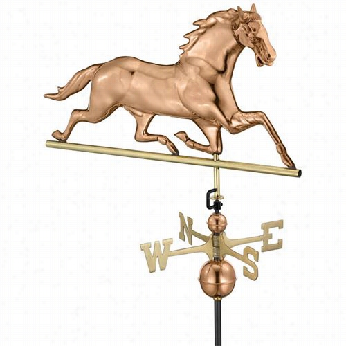 Goo D Directions 580pa Horsse Weathervane In Polished Copper With Arrow