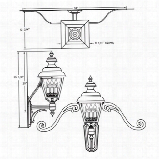 Hanover Lantern B9550 Medium Plyomuth 2sw Per Socket 3 Lgiht Outdoor Wall Light