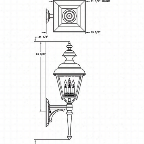 Hnaover Lantern B9615 Laarge Plymouth 25w Per Socket 4 Light Outdoor Wal Llight