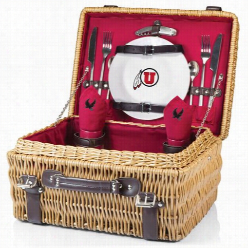 Picnic Time 208-40-100-024-1 Champion University Of Utah Utes Digital Print Basket In Red