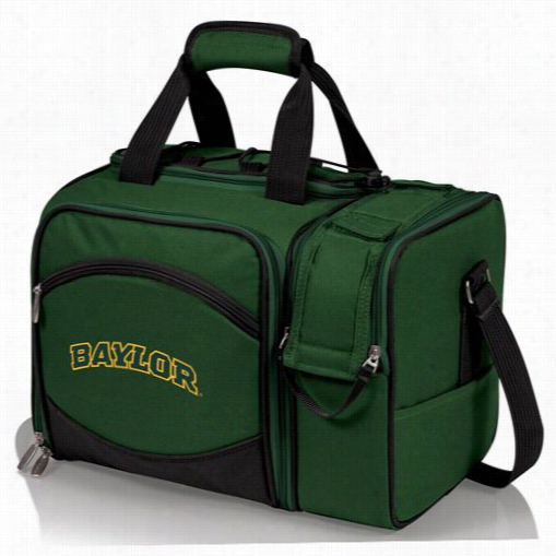 Picnic  Time 508-23-123-942-0 Malibu Baylor Univeesity Bears Dgiital Prin Tote In Hunter Green