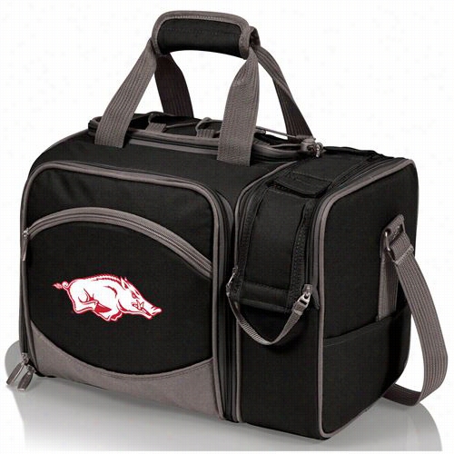 Picnic Time 508-23-175-034-0 Malibu University Of Arkansas Razorbacks Digital Print Tote In Black