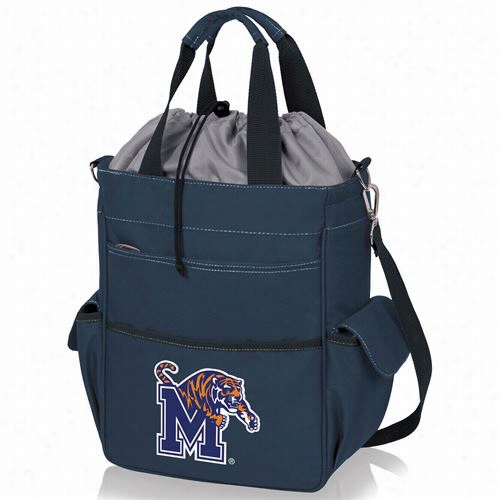 Picnic Time 614-00-138-754-0 Activo University Fo Memphis T Igers Digital Print Waterproof Tote In Navy Livid