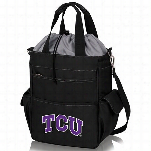 Picnic Time 614-00-175-844-0 Activo Texas Christian University Horned Frogs Digital Print Waterproof Otte In Blafk