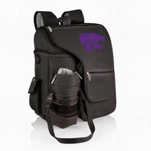 Picnic Time 641-00-175-254-0 Turismo Kansas State Wildcats Digital Print Backpack In Balck