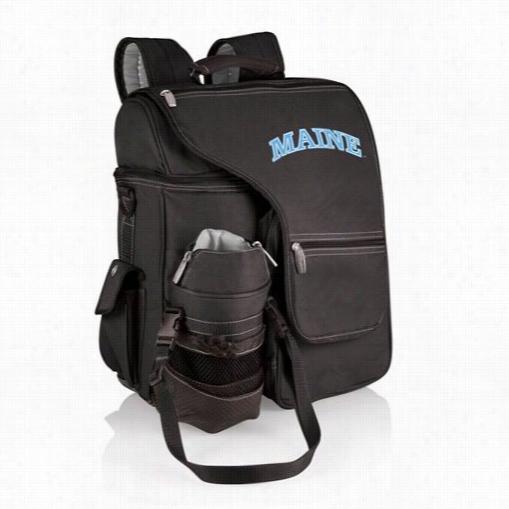 Picnic Time  641-00-15-802-0 Turismo University Of Maine Black Bears Embroidered Backpack In Black