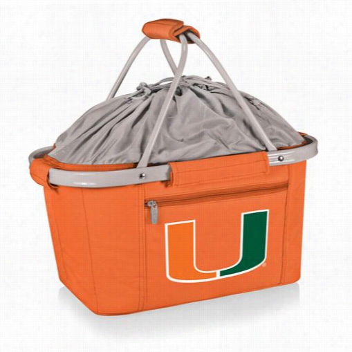 Picnic Time 645-00-103-324-0 Metro Universiy Of Miami Hurricanes Digital Print Basket In Orange