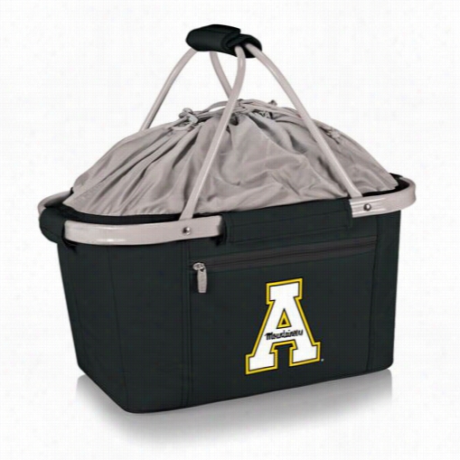 Picnic Time 645-00-175-794-0 Metro Apppalachian State Mountaineers Digital Print Basket In Black