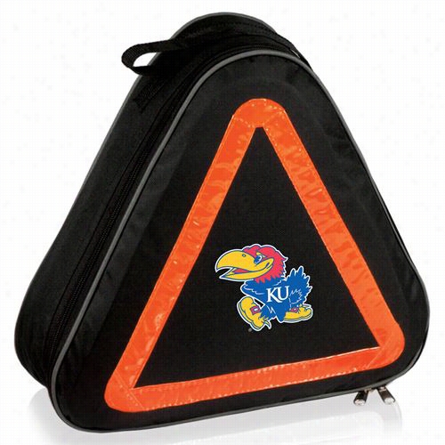 Picnic Time 699-00-179-24r-0 University Of Kansas Jayhawks Digital Prnit Roadside Emergency Kit In Black