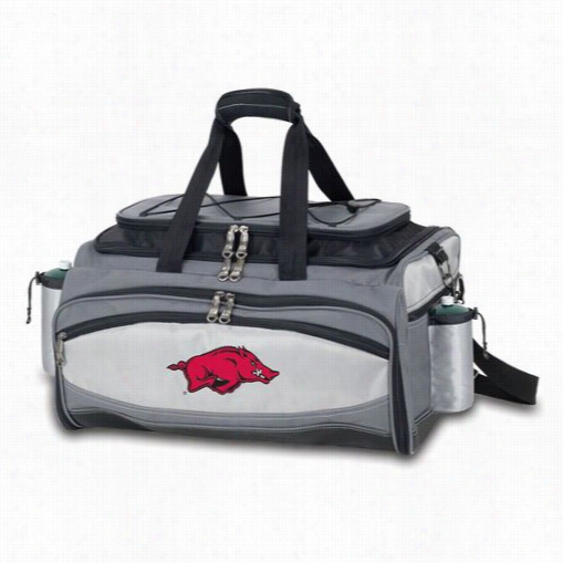 Picnic Time 770-00-175-032 -0 Vvulcan Universtiy Of Arkansas Razorbacks Embroidered Basket In Black