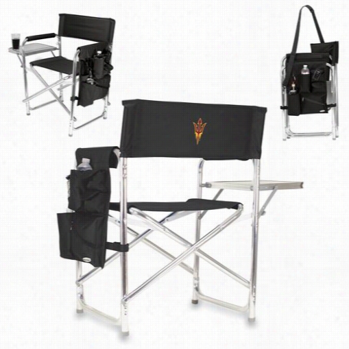 Picnic Time 809-00-1799-024-0 Arizonw State Sun Devils Digital Print Sports Chair In Black