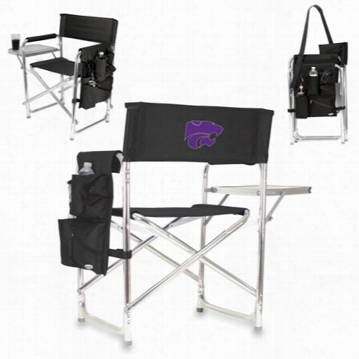 Picnic Time 80-900-179-254-9 Aknsas State Wildcats Digital Print Sports Chair In Black