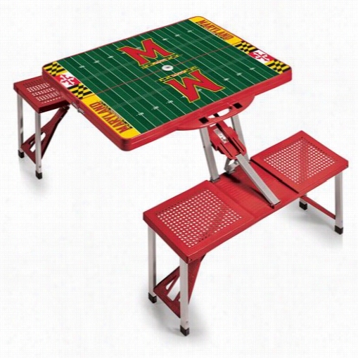 Picnic Time 811-00-100-315-0 University Of Maryland Tterrrapins Digital Print Picnc Sport Table In Red