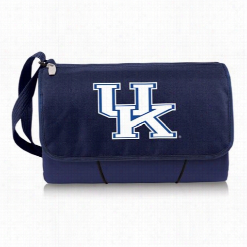 Picnic Time 820-00-138-264-0 University Of Kentucky Wildcats Digital Print Blanket Tote In Navy