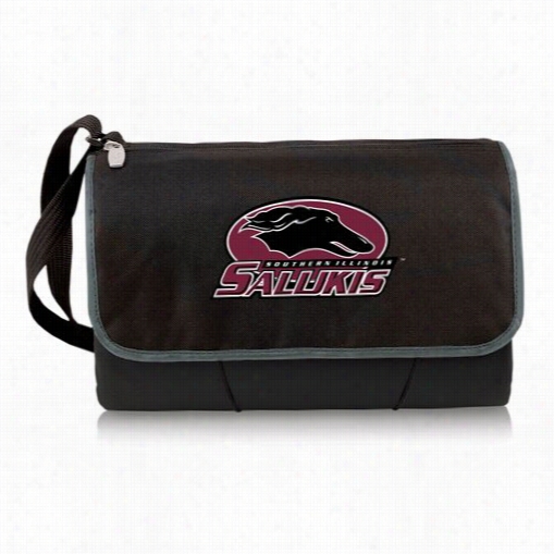 Picnic Time 820-00175-034-1 Southen Illinois University Salukis Digital Prrnt Blanket Tote In Black