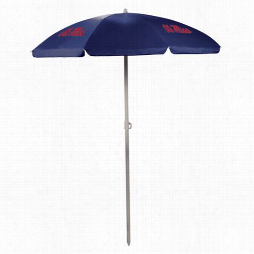 Picnic Time 822-00138-374-0 University Of Mississippi Ole Miss Digital Print Umbrella In Navy